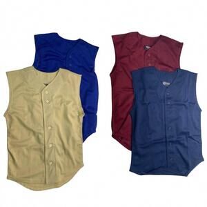 NEW TAG TEAM youth uniform button down sport mesh jersey tank top vests - 4-pack